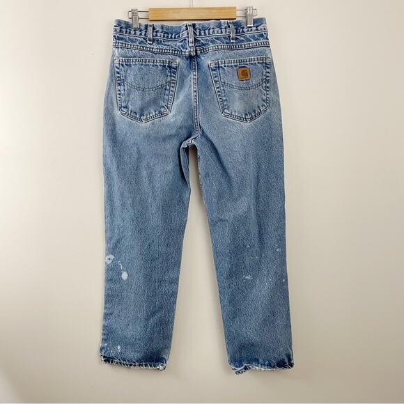 Carhartt Distressed Thrashed Destroyed Bleached traditional fit jeans mens 34 - Picture 7 of 11